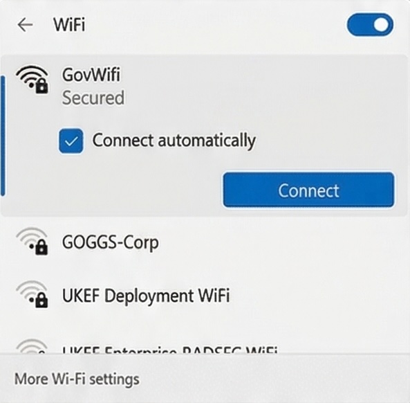Screenshot of WiFi connection selection in Windows 11